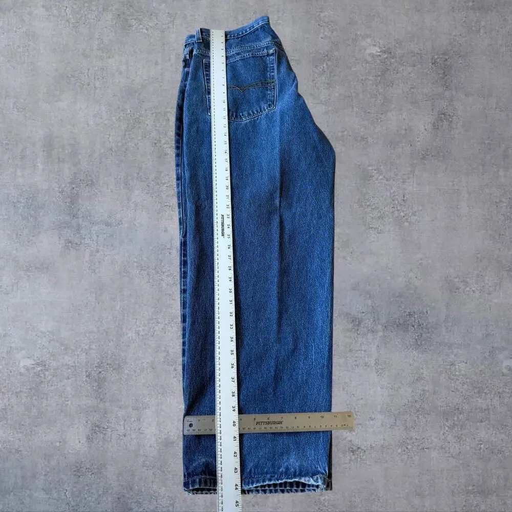 Vtg Anchor Blue Baggy Jeans Mens 42 Y2K Skater Streetwear Wide Leg Blue Denim